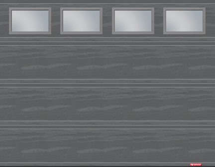 Porte de garage Standard+ Moderno 2 lignes, 9’ x 7’, Brun commercial